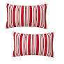 Red and White Striped Lumbar Pillow Covers 12x20 Inch Set of 2 Red Stripes Throw Pillow Cover Lines Texture Pillowcase Cushion Cases for Home Couch Bed Sofa