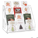 Upgraded 4 Tier Card Display Stand, Trading Greeting Card Display Stand for Stickers, Baseball Sports Cards, Postcards, On the Go for Vendor Events Retail(4 Tier, 1 Pack)