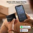 2026 [Apple MFi Certified] Wallet Tracker Card-(1.6mm), Rechargeable Card Finder, Works with Apple Find My (iOS Only), IP68 Waterproof Item Locator for Luggage Tags, Passports, Phone (Black, 1 Pack)
