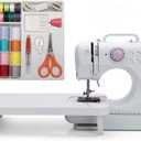 Mini Sewing Machine by Kalatic (Including Extension Table and Sewing Supplies Set) - Small Electric Overlock Sewing Machines with 2 Speed 12 Built-in Stitch Patterns KT-005-A23