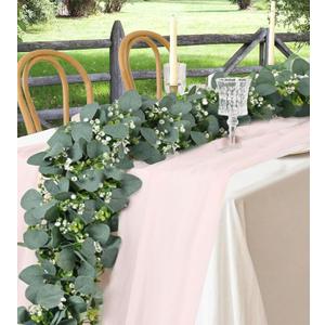 Eucalyptus Garland 6FT Artificial Ivy Greenery Fake Silver Dollar Eucalyptus Leaves Vines Table Decor Green Vine Spring Artificial Vines for Home Mantle Party Decor Indoor/Outdoor (2)