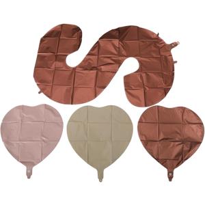 6pcs Cream Color Number Heart Foil Balloons 1 2 3 4 5 6 7 8 9 Happy Birthday Party Decorations Boy Girl Cream Color Number Balloon