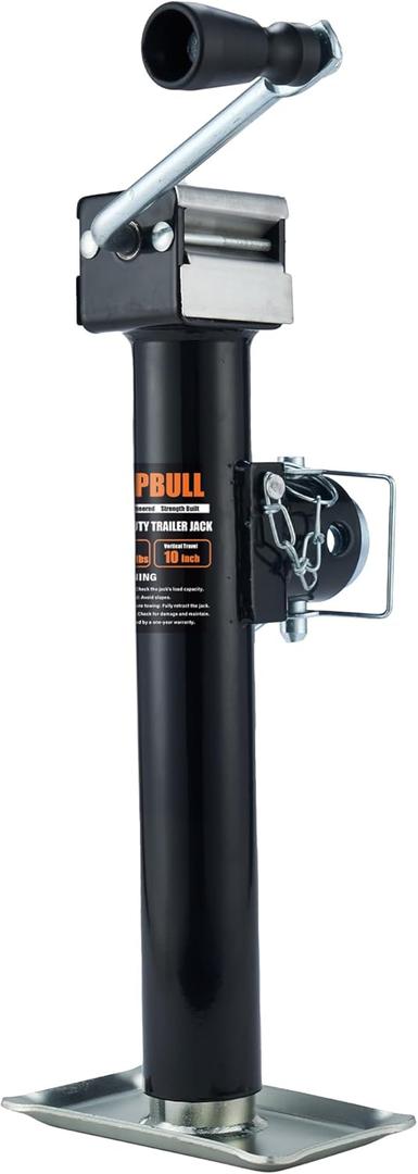 POPBULL 5000lb Weld-on Pipe Swivel Trailer Jack, 10" Vertical Travel Trailer Tongue Jack, Suitable for RVs, Boats, Horse Trailers and Multi-Purpose Trailers