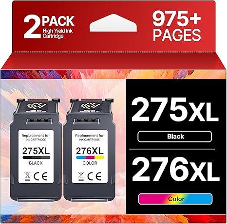 PG-275XL CL-276XL Replacement for Canon 275 and 276 Ink Cartridges for Canon Ink 275 and 276 275XL 276XL Combo Pack Use to PIXMA TR4720 TS3522 TR4700 TS3722 TS3500 TS3520 TS3720 TR4722 (2 Pack)
