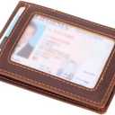 STAR VISTA Kestrel Slim Bifold Card Holder for Men, Vintage Full Grain Cowhide Leather, 8 Card Slots, ID Window