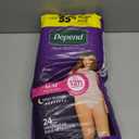 Depend Night Defense Adult Diapers, Incontinence & Postpartum Bladder Leak Underwear for Women, Disposable, Overnight, Medium, Blush, 24 Count