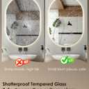 Irregular LED Bathroom Mirror 32"x22" Dimmable Anti Fog | Oval Shape, Shatterproof TEMPERED GLASS, 3 COLOR TEMPERATURES (3000K–6000K), STEPLESS DIMMING, MOUNTS VERTICALLY OR HORIZONTALLY.
