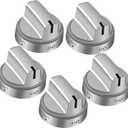 WB03X24818 Gas Stove Knob Replacement for G-E Cooktop - Stainless Steel G-E Profile Stove Knobs Fit JGB645EEK1ES JGB660EEJ1ES JGB700EEJ1ES JGB700SEJ1SS | 5 Pack