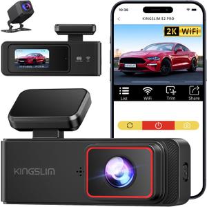 Wireless Dash Cam Front and Rear 2K, WiFi APP Dash Camera for Cars with 1.5'' Screen, Mini Dashcam Front and Back Support G-Sensor/Time Lapse 2 Kinds Parking Monitor