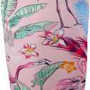 One Piece Bathing Suit for Women with Beach Cover up Wrap Skirt Swimsuit Sarong Retro Floral Print Bikini Set (Pink, XXL)