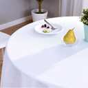 Surmente 132 inch Round Tablecloths -5 Pack White Round Table Cloths, Polyester Fabric Table Covers for Weddings, Banquets, or Restaurants