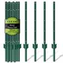 Metal Fence Posts Heavy Duty U-Post Stakes for Wire Fencing, 6 FT Green