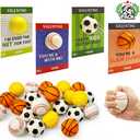Stress Ball Valentines Day Cards Gifts for Kids Classroom -24 Pack, Mini Foam Sports Toys with Exchange Cards for Boys School, Valentines Goodie Bag Stuffer Class Treats Prizes for Preschool Toddlers