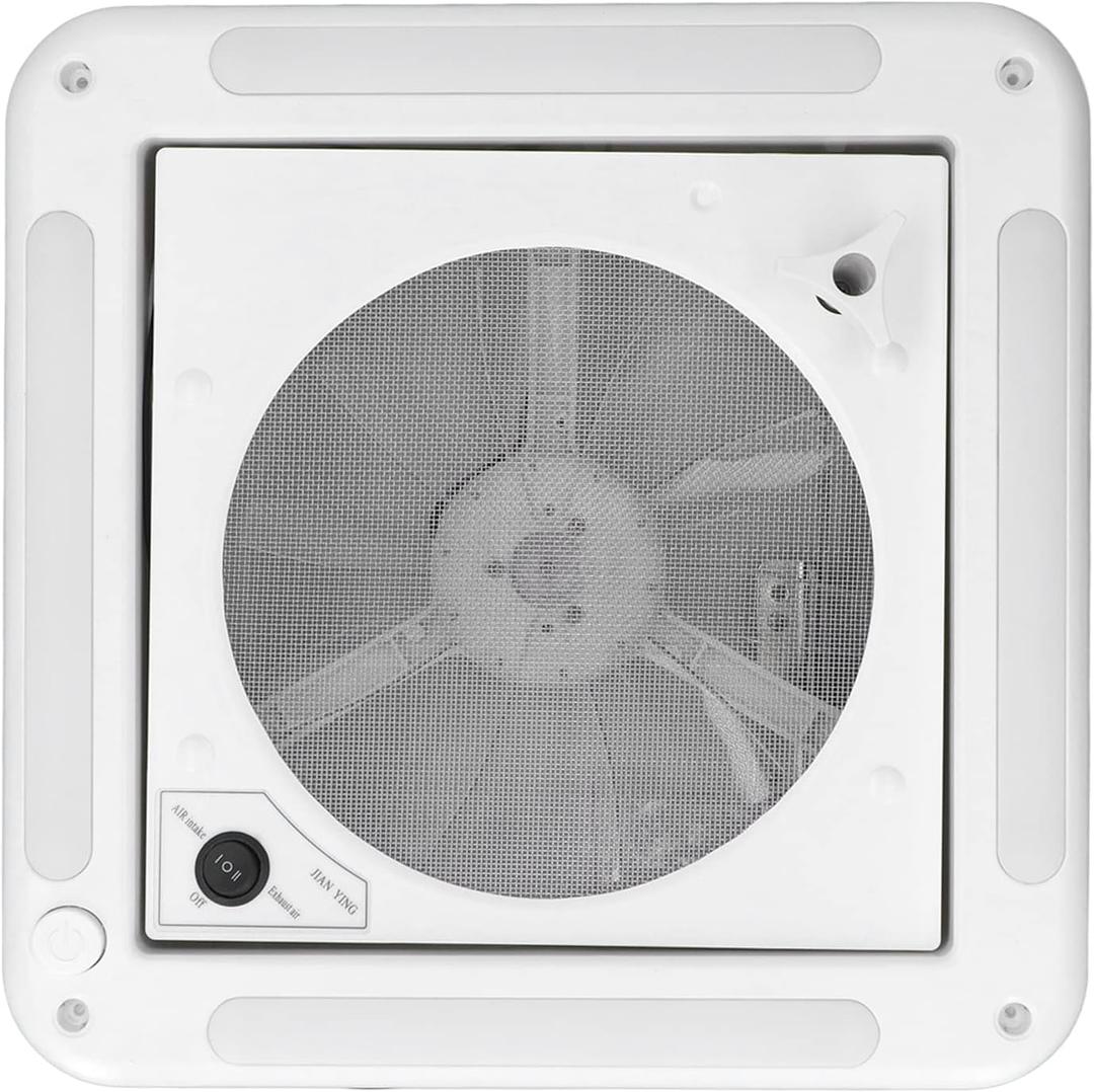 RV Roof Vent Fan,12V 3.6W Wear Trailer Roof Vent Low Noise with Net Easy Installation fit for Boat