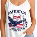 Ibeauti American Flag Tank Tops for Women 4th of July Outfits Camisoles Patriotic 250th Anniversary USA Shirts Medium