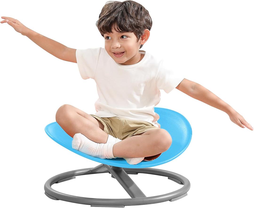 BABAMU Sensory Chair for Kids Autism Sensory Products Sit and Spin Autism Toys Spinning Chair ADHD Swivel Chair Training Body Coordination (Blue)