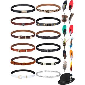 24 Pcs Hat Bands Decorative Feathers for Cowboy Panama Western Costume Headwear Women Men