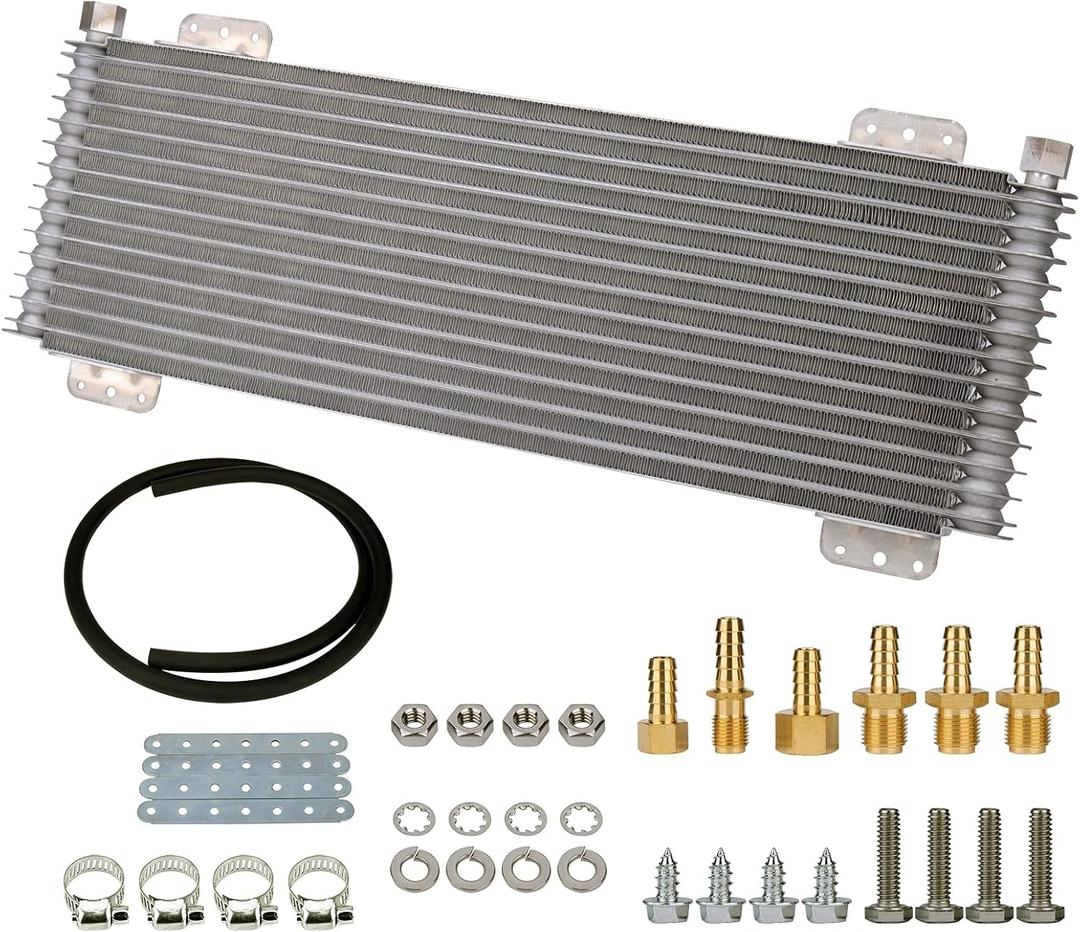LPD47391 40k Transmission Oil Cooler Kit Low Pressure Drop Trans Cooler Compatible with Heavy Duty 40,000 GVW Max Includes Mounting Hardware