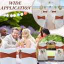 Moukeren 150 Pcs Spandex Chair Sashes Bows Bands Chair Covers Decorations Elastic Ribbon Seat Ties for Wedding Birthday Party Banquet Hotel Events Ceremony(Rust Red)
