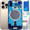 16 Pro Back Glass Replacement for iPhone 16 Pro Rear Back Cover Glass Waterproof and Camera Lens+Professional Repair Tool Kit (Desert Titanium)