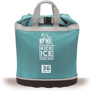KickIce Dry Bag + Soft Cooler with PVC Free Leakproof Lining + Rolltop Closure for Kayaking, Beach, Rafting, Boating, Hiking, Camping and Fishing, Holds 36 Cans + Ice, 30L, Teal