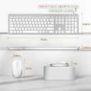 seenda Wireless Keyboard and Mouse Combo, Rechargeable Quiet Keyboard Mouse, Sleek and Ultra Thin Design, Full-Size with Number Pad for Windows, Laptop, PC, Notebook, Desktop- Silver and White