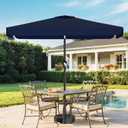 AreShark 6.5 x 10 FT Rectangular Valance Patio Umbrella, Outdoor Umbrella with Tilt and Crank, Market Table Umbrellas W/ 6 Ribs UV Protection for Garden, Deck, Backyard and Pool, Navy