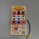 Asweets Montessori Busy Board for Toddler, Red Robot Sensory Board with 8 LED Shape Light Switches, Travel & Gift Toys for Kids