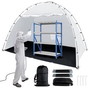 Portable Paint Booth Tent, Siebwin Extra Large 10(L) x6(W) x6.5(H) ft Spray Paint Tent with Built-in Floor & Mesh Screen & Windproof Hooks for Furniture DIY Hobby Tool Spray Paint Shelter