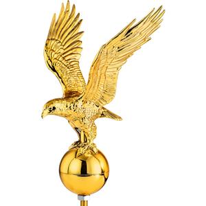 PPQ Gold Flag Pole Eagle Topper 11", Gold Ball Topper 3",1/2"-13 Threaded Screw w/Hexnut, Fits for Most Telescoping & Sectional Flagpoles(20/25/30FT)