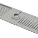 GREATLINK Kitchen Sink Splash Guard - Sink Protectors for Kitchen Sink Organizer - 24'' Silicone Faucet Guard & Draining Mat - Kitchen Gadgets & Camper Accessories - Drying Mat for Counter, Grey