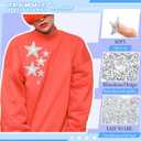 Geosar 60 Pcs Iron on Star Patches Star Shaped Rhinestone Appliques Adhesive Glitter Patches Rhinestone Appliques Embellishments for DIY(Silver)