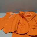 YuanLu Boys Suit for Kids Tuxedo Wedding Ring Bearer Outfit, 5 Piece Boy Slim Fit Formal Suits with Adjustable Waist, Size 6 Years, Orange 