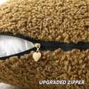 FUTEI Khaki Throw Pillow Covers 20x20 Inch Set of 2,Furry Faux Fur Teddy Boucle Textured Cushion Covers,Soft Fluffy Decorative Pillow Case,Home Decor for Couch Bed Living Room Office Car