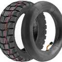 Generic 255x80 Off-Road Tire & Inner Tube Set for 10" Electric Scooter, 6" Rim, 3" Width, Directional Tread, 50 PSI, Year Round, Tube Construction