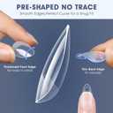5 x Short Almond Gel Nail Tips: 240 PCS Pre-Shaped False Acrylic Nail Tips Clear Fake Nails Extension Full Cover for Nail Manicure Home DIY Women 12 Sizes