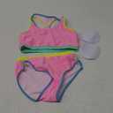 Verdusa Girl's 2 Piece Colorblock High Waisted Bikini Sets Swimsuit Swimwear Bathing Suits,10Y