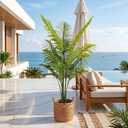 Artificial Palm Tree, ANTING 5FT Tall Faux Palm Tree with Black Base Pot, Artificial Plants with Lifelike Leaves for Outdoor Indoor Home Living Room Office Porch Decor