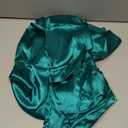 Womens Slip Satin Maxi Dress Sexy High Slit Backless Lace Up Elegant Wedding Guest Corset Dresses (Small, Dark Green)