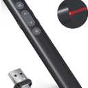 USB-A/USB-C Presentation Clicker for PowerPoint Presentations Pointer, Wireless Presenter Remote, Google Slide Advancer Projector Smart Board Slideshow PPT Clicker for Mac/Laptop/Computer/Office