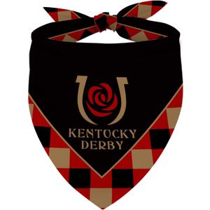 Derby Dog Bandana Kentucky Run for The Roses Dog Scarf Adjustable Accessories for Small Medium Dogs Cats Pets