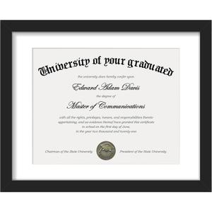upsimples 11x14 Diploma Frame with Clear Plexiglass, Displays 8.5 x 11 Certificate Frame with Mat or 11x14 Picture Frame without Mat for Document Degree, Black, 1 Pack