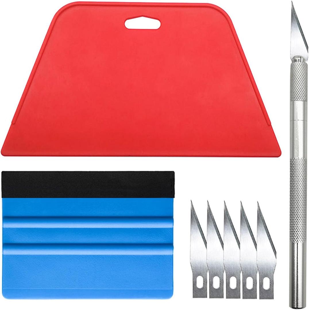 tiptopcarbon Wallpaper Kit Wallpaper Smoothing Tool Wallpaper Tools for Peel and Stick on Contact Paper Hanging Vinyl Backsplash Window Film (01 Basic Kit)