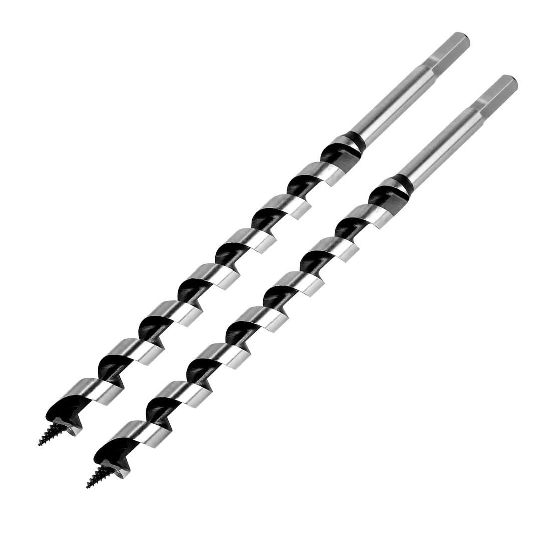2pcs Ship Auger Drill Bit 19 x 300mm (Approximate 3/4 x 12 Inch), Wood Auger Bit with 11mm Hex Shank