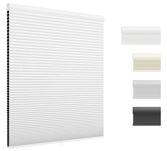 UNISHADES Blackout Cordless Cellular Shades, 45 5/8" W × 64" H White