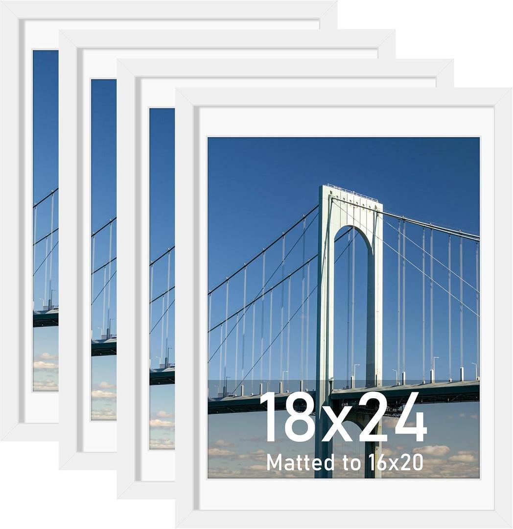 Wiscet 18x24 Poster Frame, White, 4 Pack