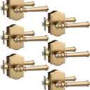 Asidrama 6 Pack Champagne Bronze Passage Door Handles, Door Lever with Door Knobs Indoor for Bedroom or Bathroom, Heavy Duty Door Handles Interior with Locks for Left Right Sided Doors ZR19-262