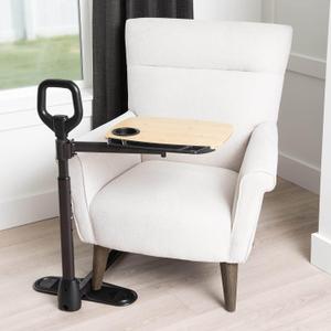 Able Life Tray Table, Adjustable Bamboo TV and Laptop Desk with Ergonomic Stand Assist Safety Handle, Independent Living Aid