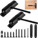 JMIATRY 2PCS Spring Auto Door Closer - Black Soft Residential Self-Closing Screen Door Closer for Home
