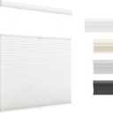 Top Down Bottom Up (TDBU) Cellular Shades Cordless Honeycomb Blinds for Indoor Windows, for Windows Size (19" W  48" H) Colour (White - Light Filtering)